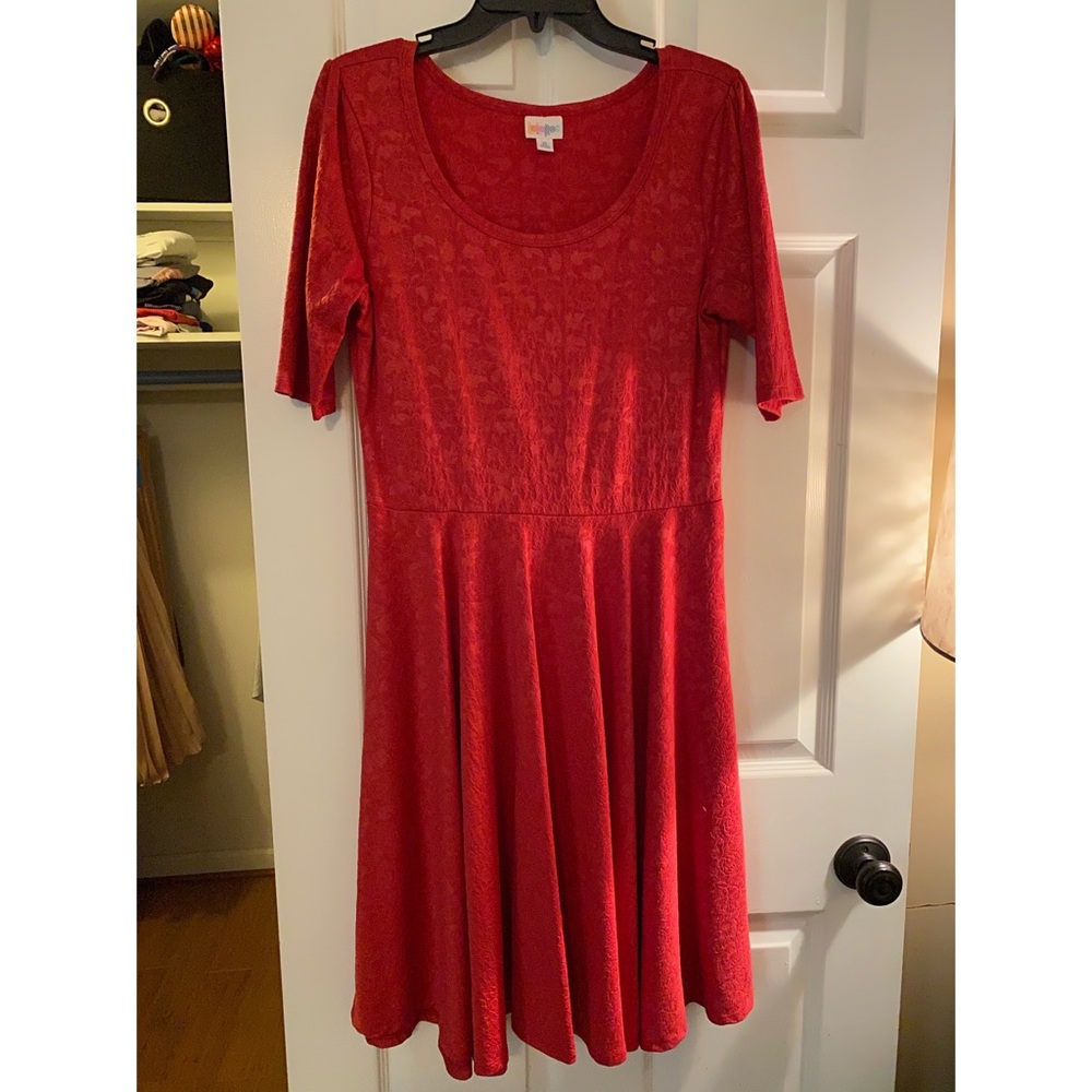 LuLaRoe Red Patterned Nicole